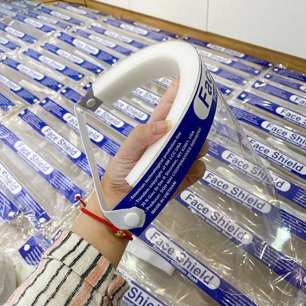 kính chống giọt bắn Face Shield dây thun lót mút xốp